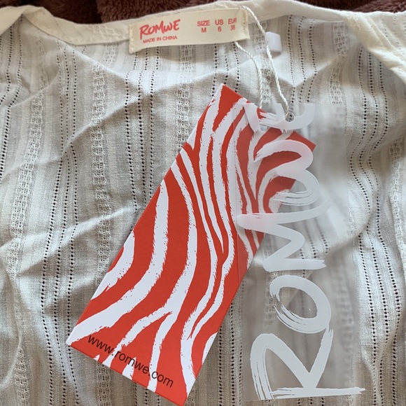 Solid Pointelle Criss Cross Blouse - Picture 3 of 4